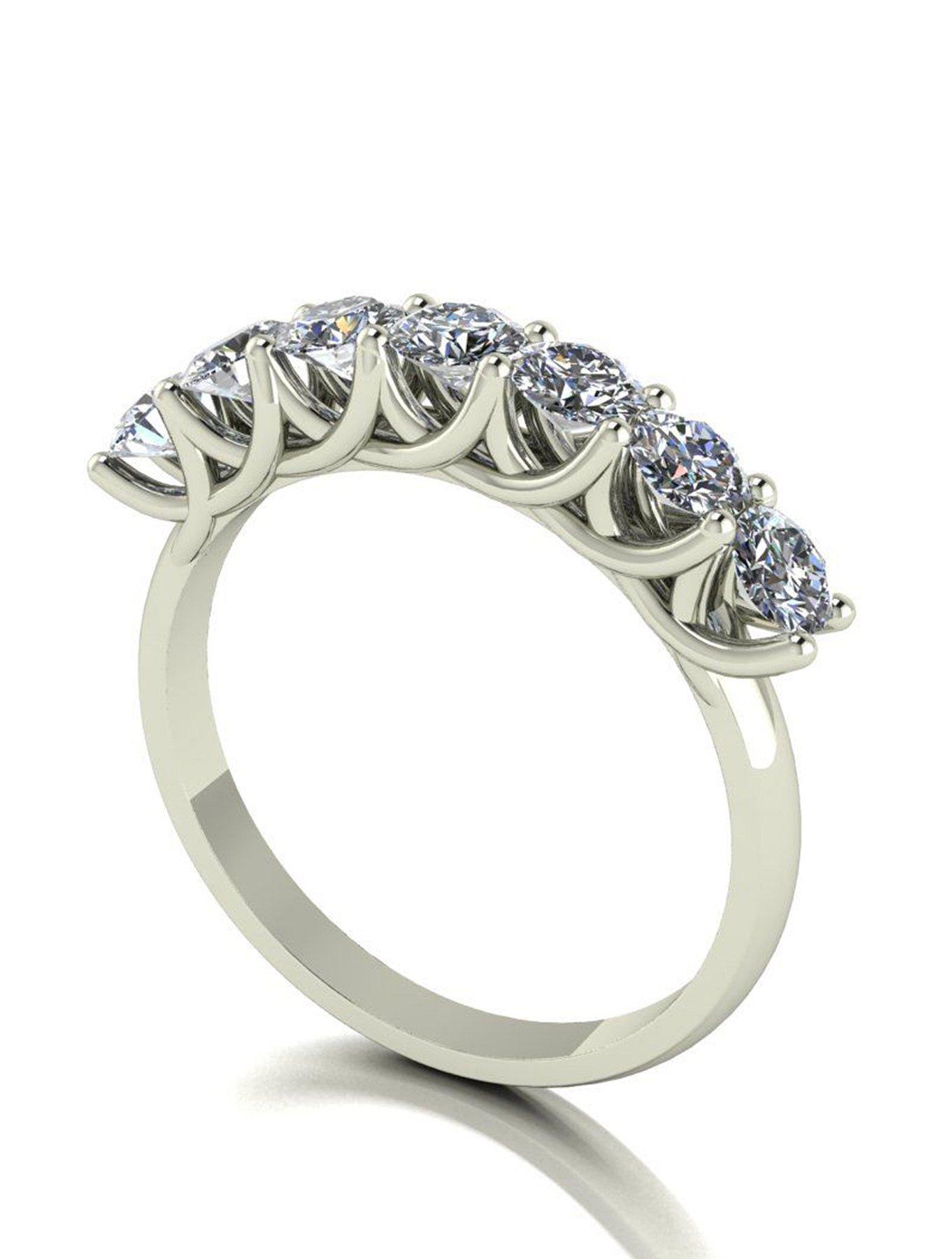  image of moissanite-9ct-white-gold-7-stone-1ct-total-moissanite-eternity-ring