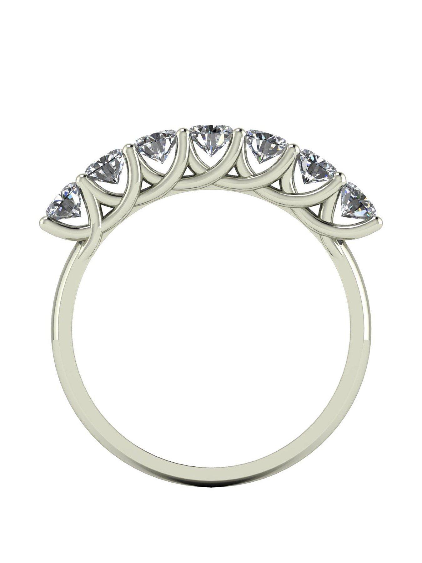 image of moissanite-9ct-white-gold-7-stone-1ct-total-moissanite-eternity-ring
