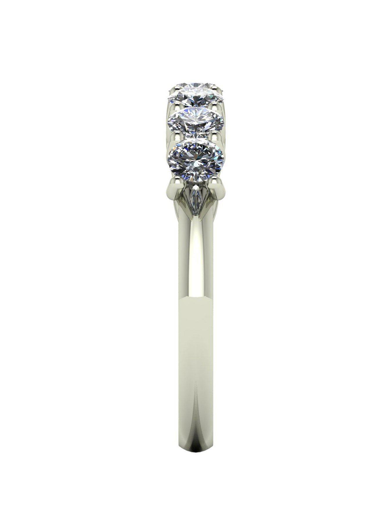  image of moissanite-9ct-white-gold-7-stone-1ct-total-moissanite-eternity-ring