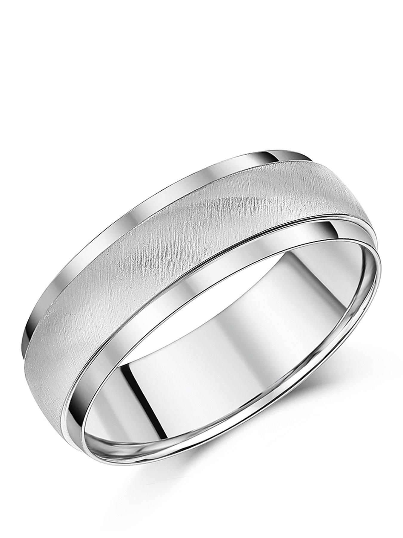 Image 1 of 2 of The Love Collection 7mm Titanium Ring - Silver