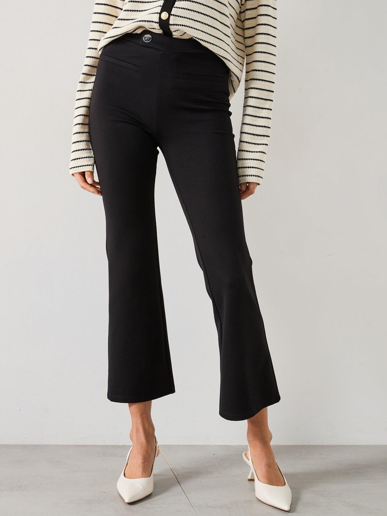undefined Ponte Crop Flare - Black
