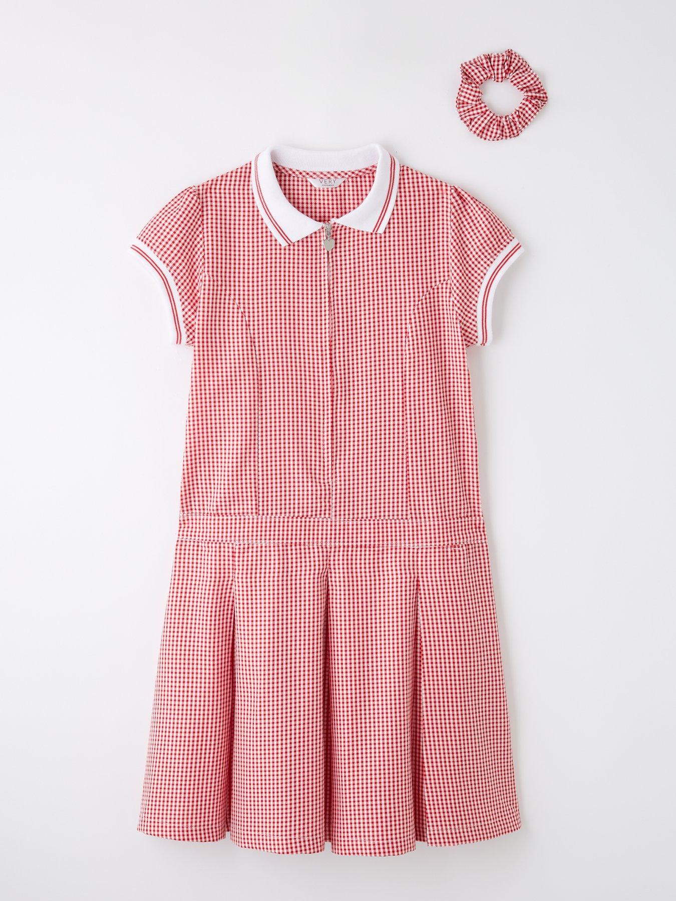 v-by-very-girls-rib-collar-school-summer-gingham-dress-red