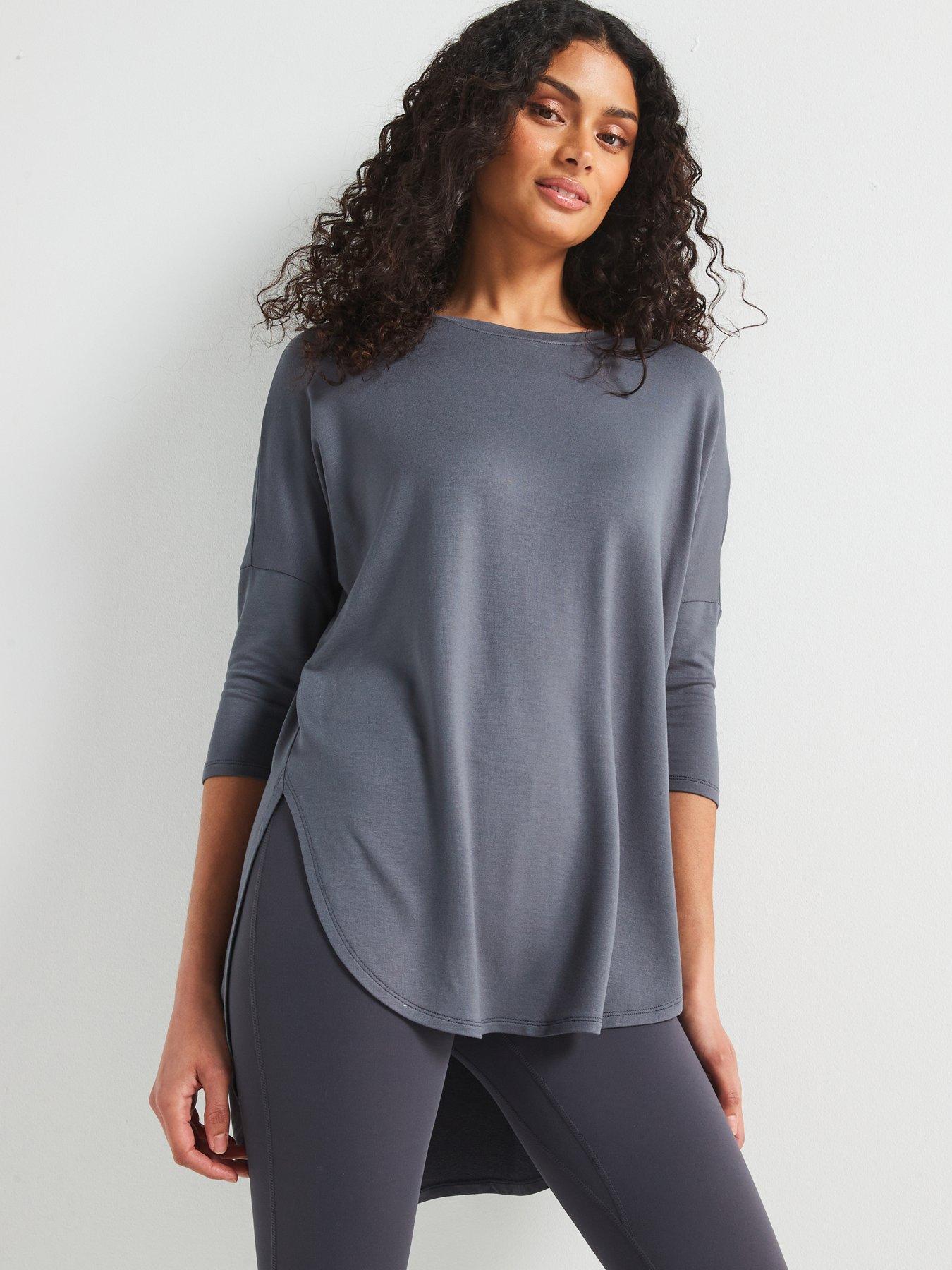 undefined Longline Oversized Top - Grey