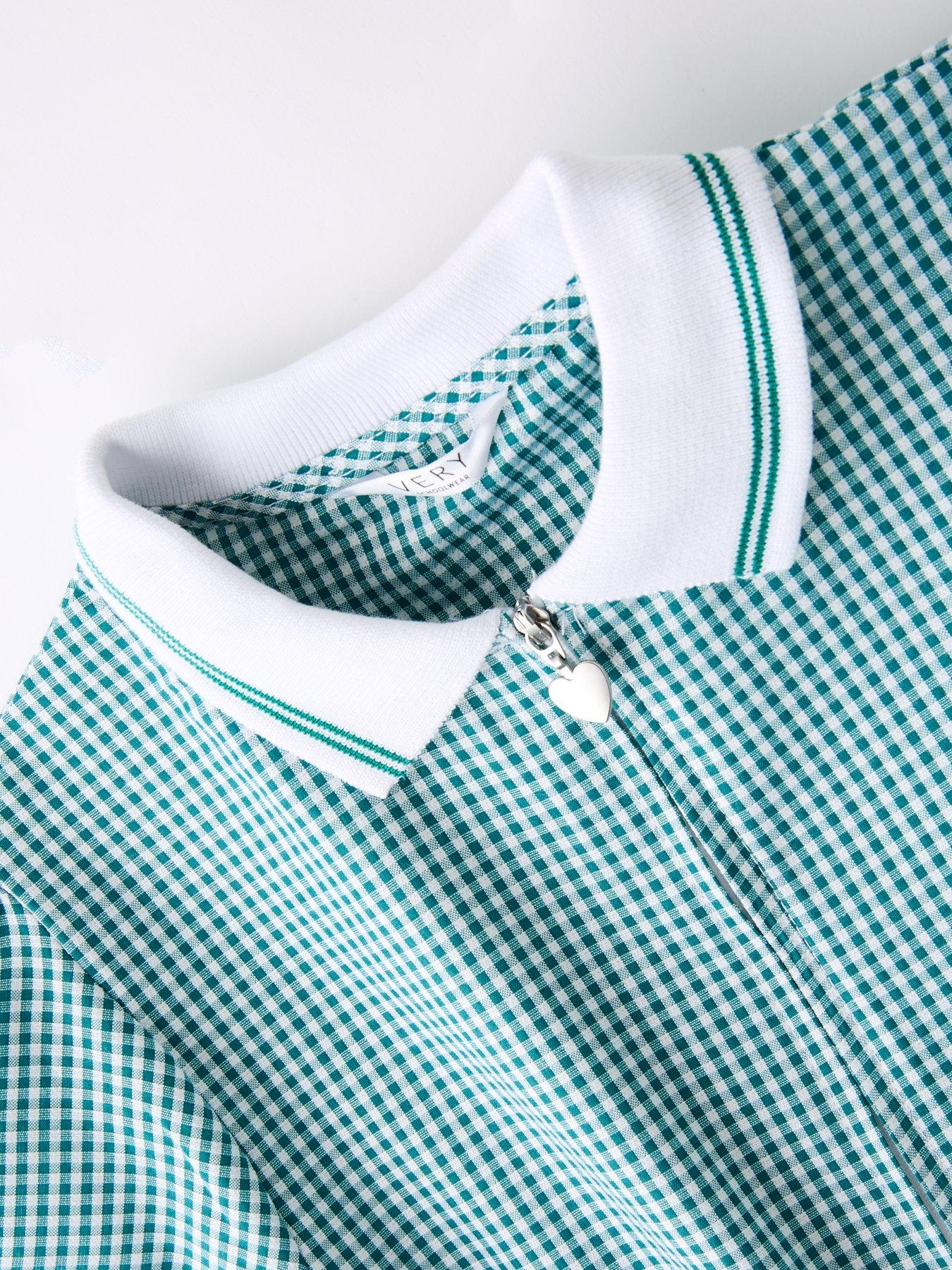  image of v-by-very-girls-gingham-playsuit-green
