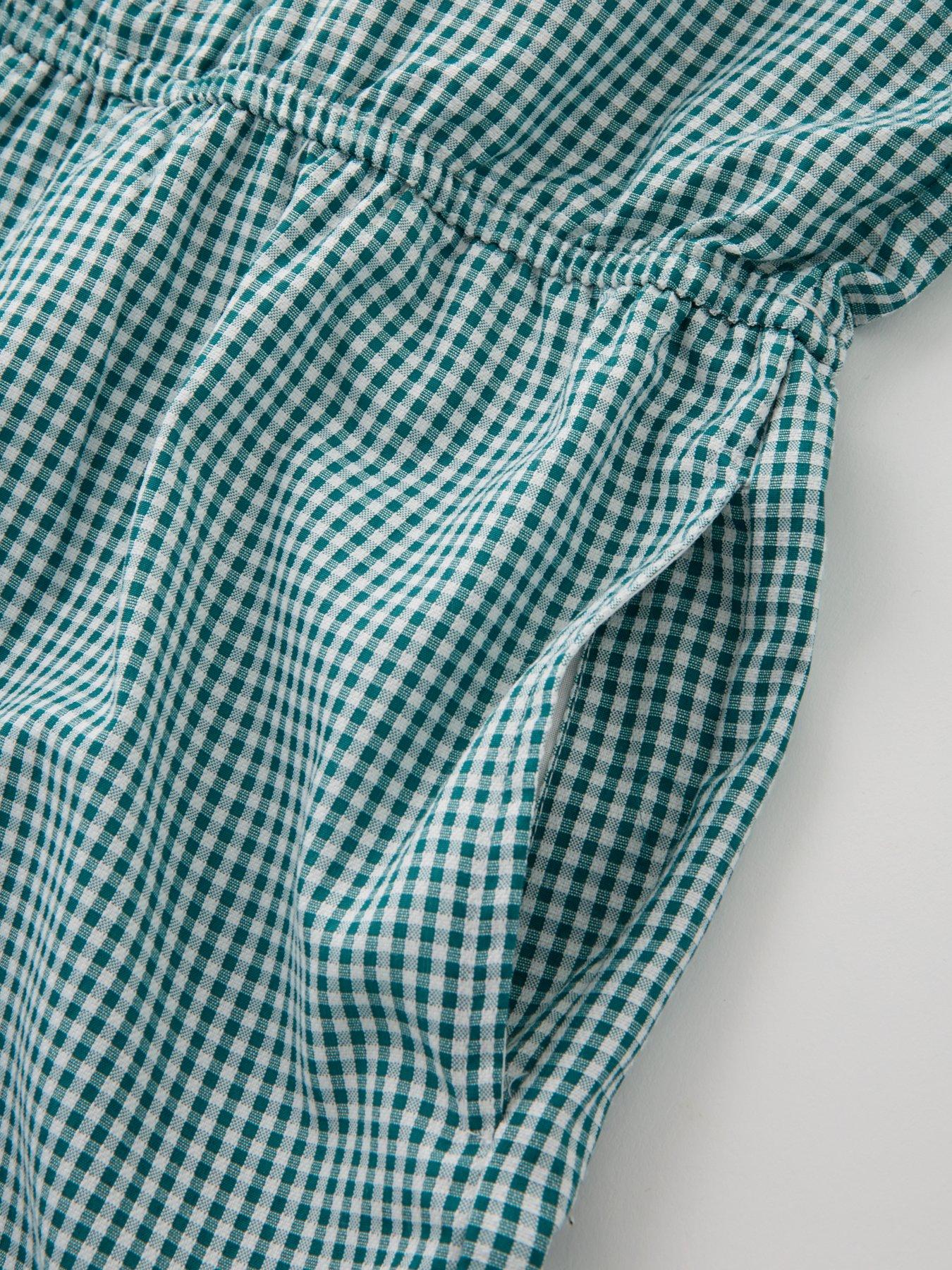  image of v-by-very-girls-gingham-playsuit-green