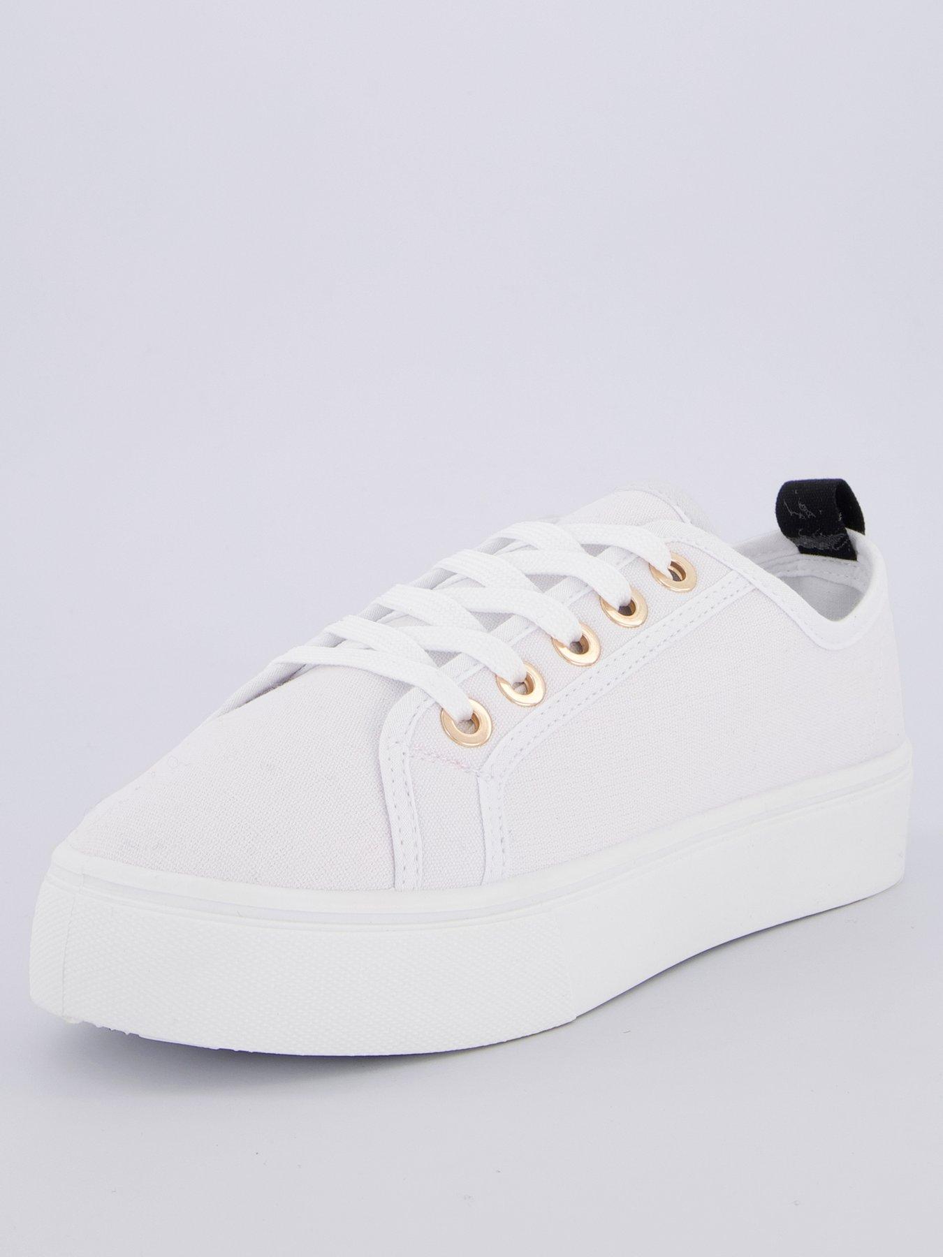  image of everyday-standard-canvas-lace-up-platform-trainer-white