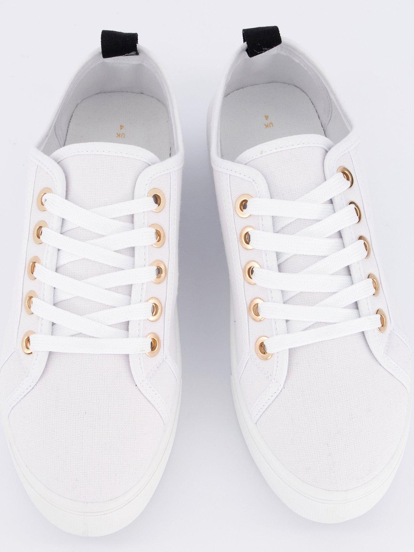  image of everyday-standard-canvas-lace-up-platform-trainer-white