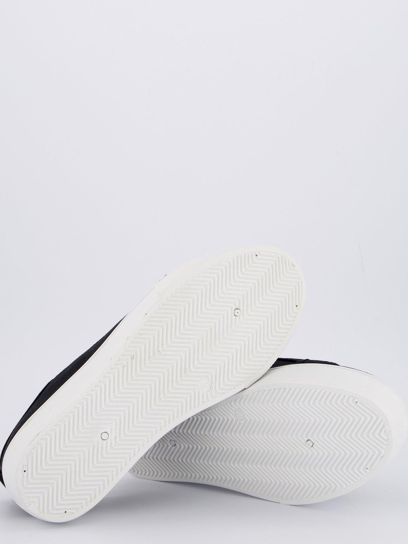  image of everyday-standard-canvas-lace-up-platform-trainer-blackwhite