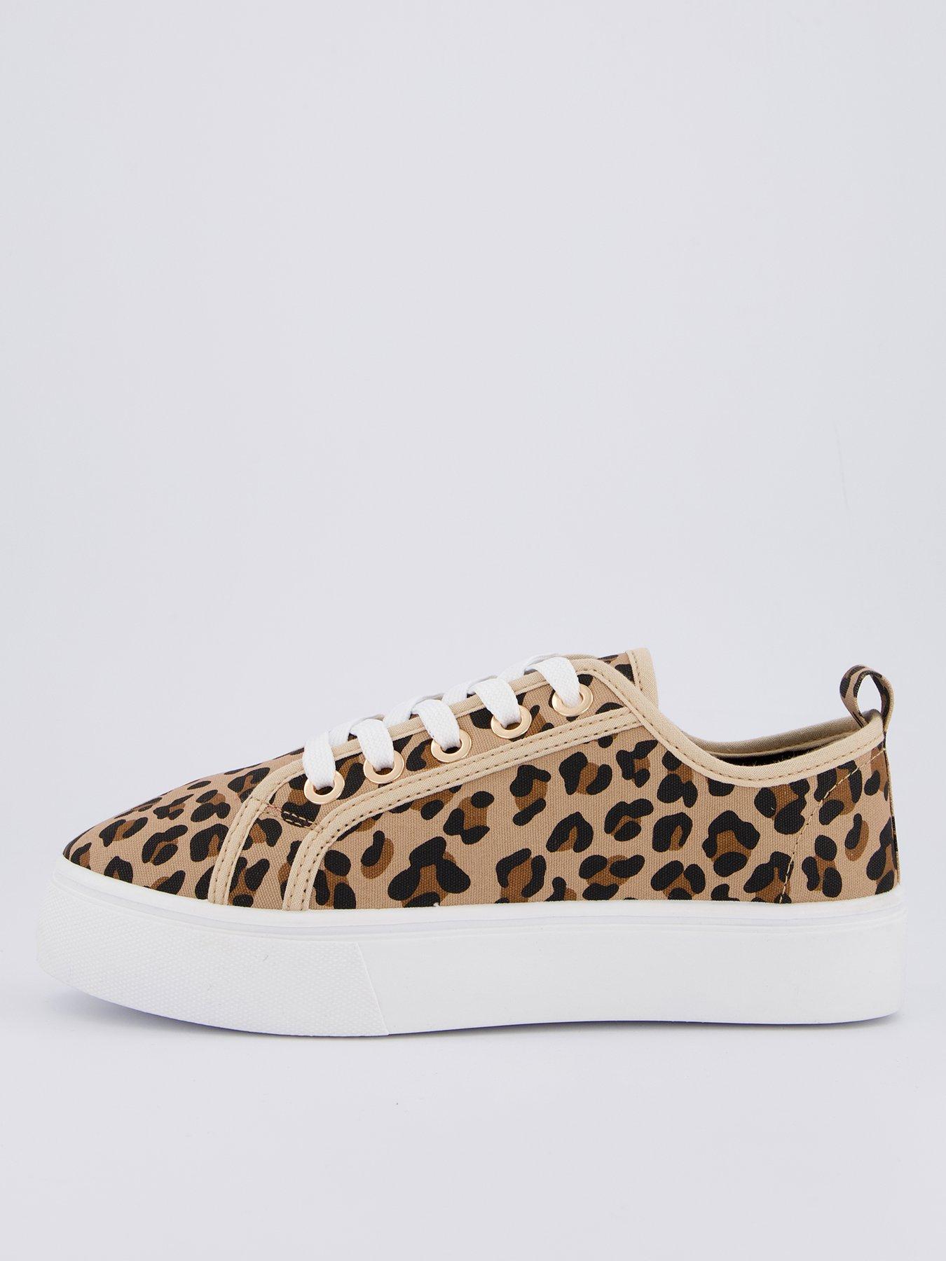  image of everyday-standard-canvas-lace-up-platform-trainers-brown