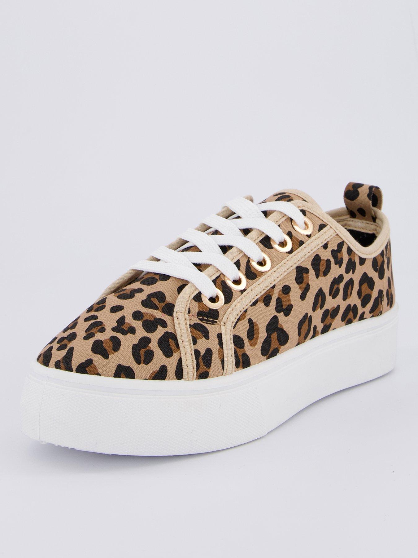  image of everyday-standard-canvas-lace-up-platform-trainers-brown