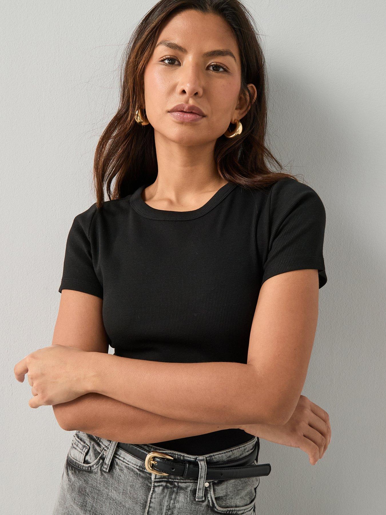 The Very Collection Stretch Rib T-shirt - Black