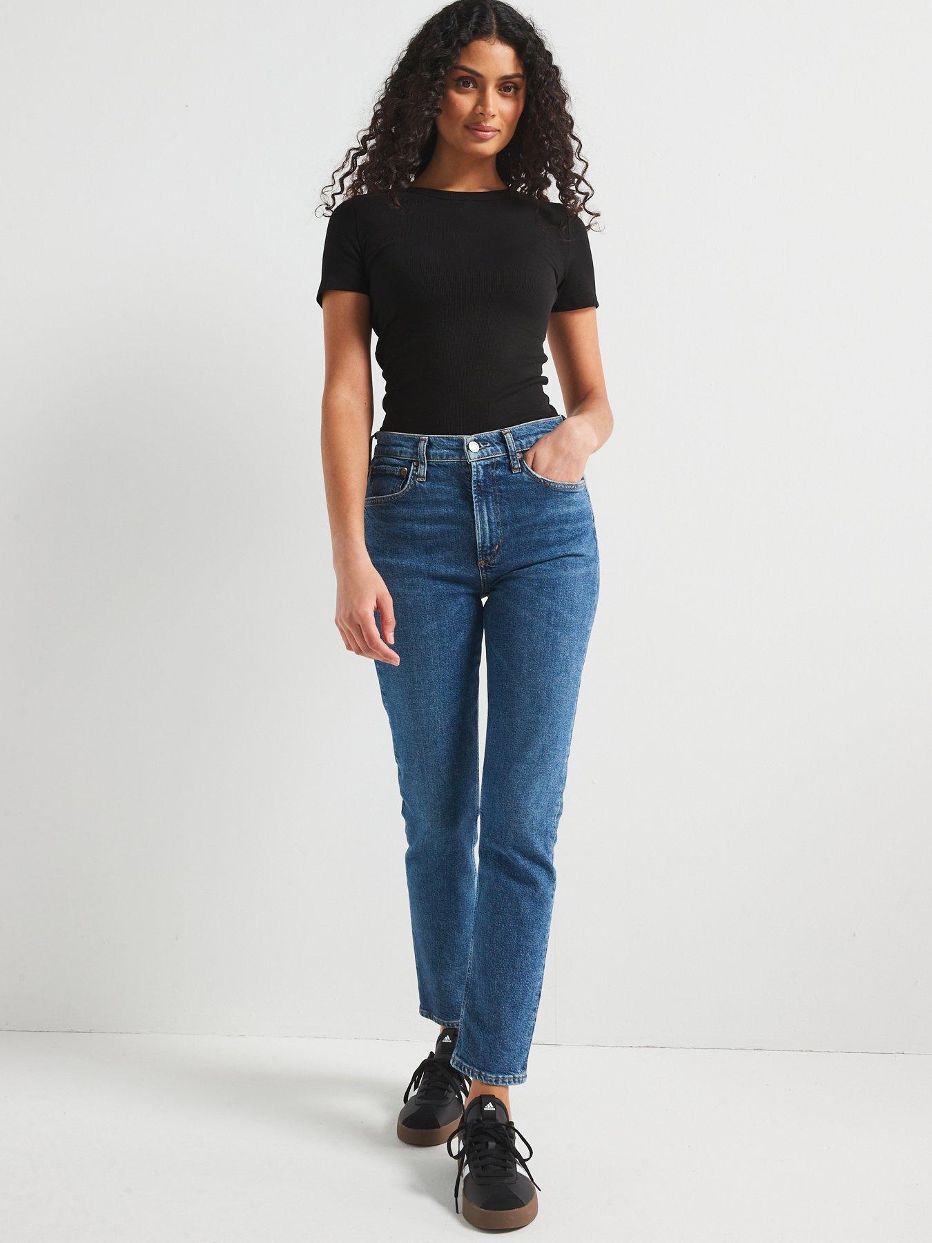  image of the-very-collection-short-sleeve-rib-crewe-tee-black