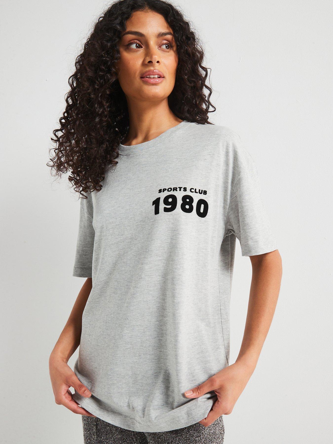  image of v-by-very-graphic-t-shirt-oz-grey