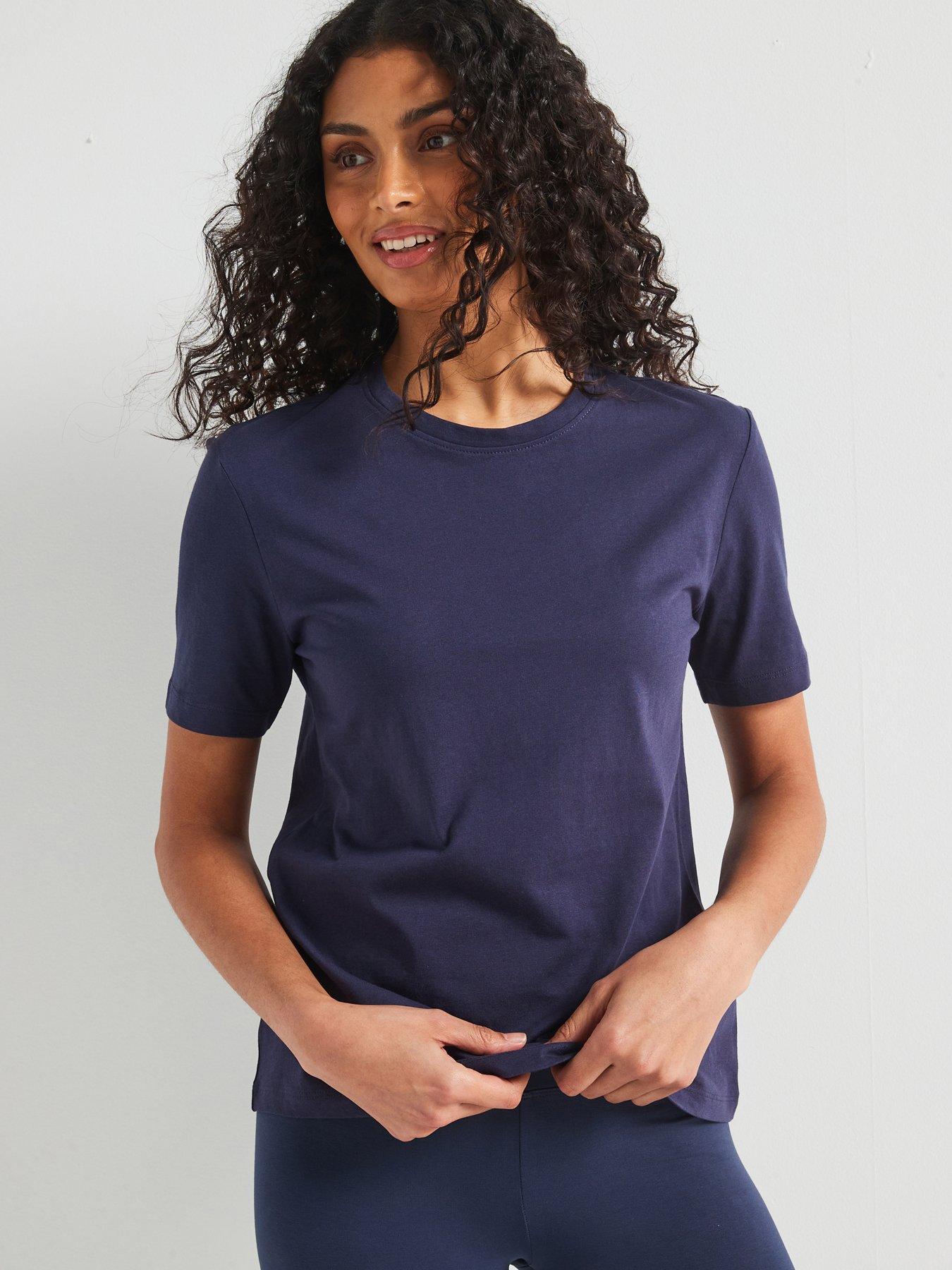  image of v-by-very-the-essential-crew-neck-t-shirt-navy