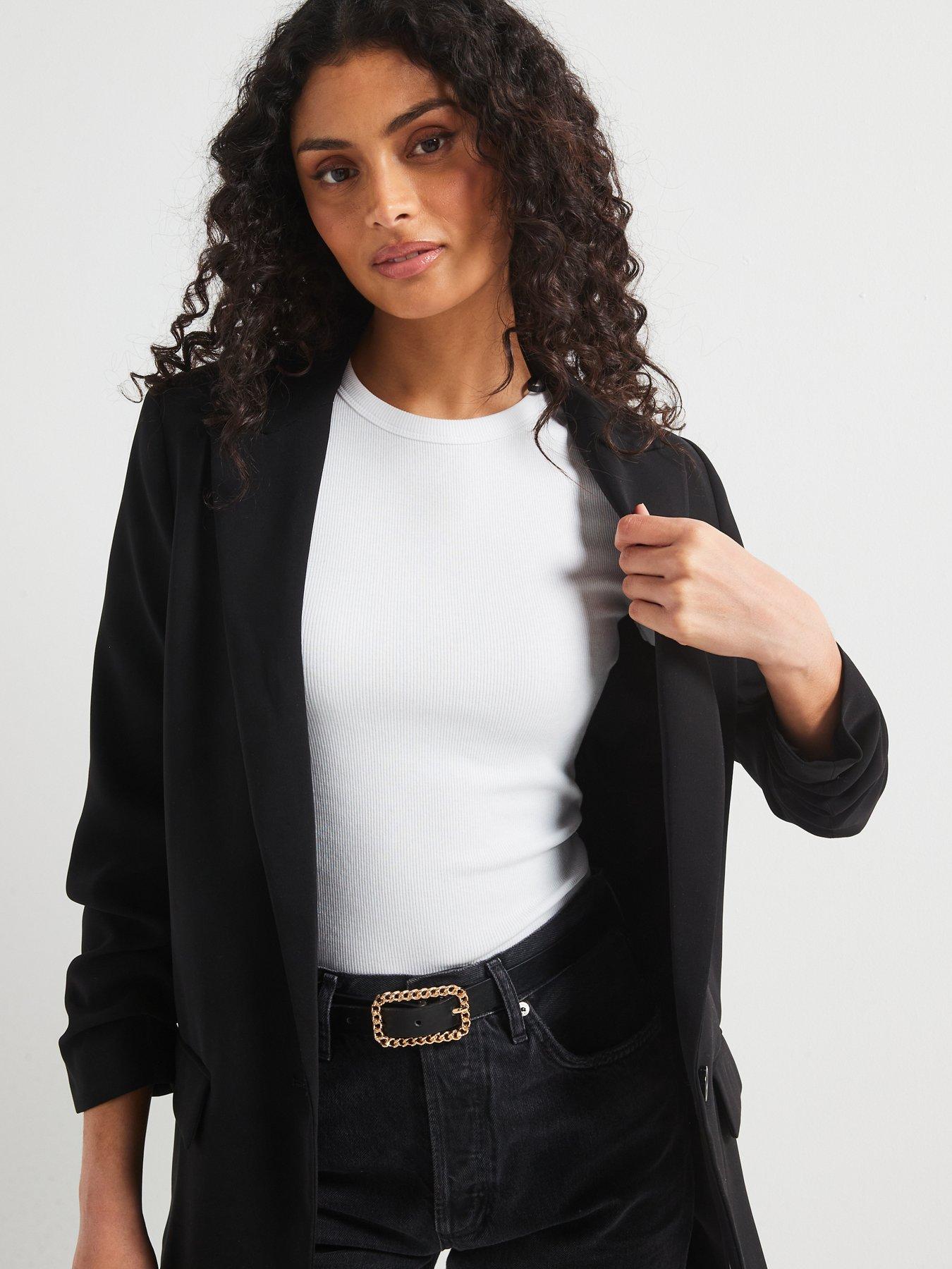  image of v-by-very-everyday-short-sleeve-ribbed-t-shirt-white