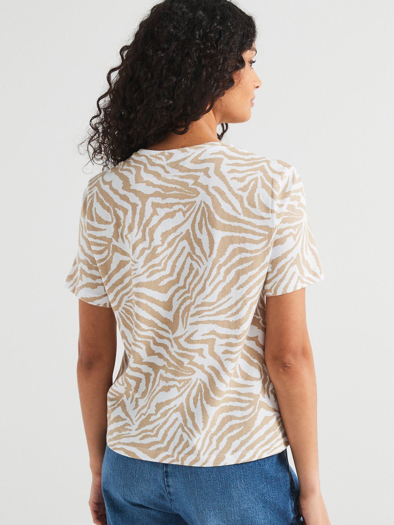  image of v-by-very-the-essential-crew-neck-t-shirt-print-zebra
