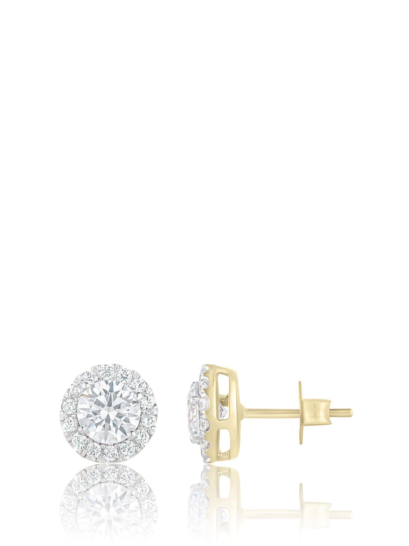 undefined Diamond Stud Halo Earrings G VS+ Lab Grown