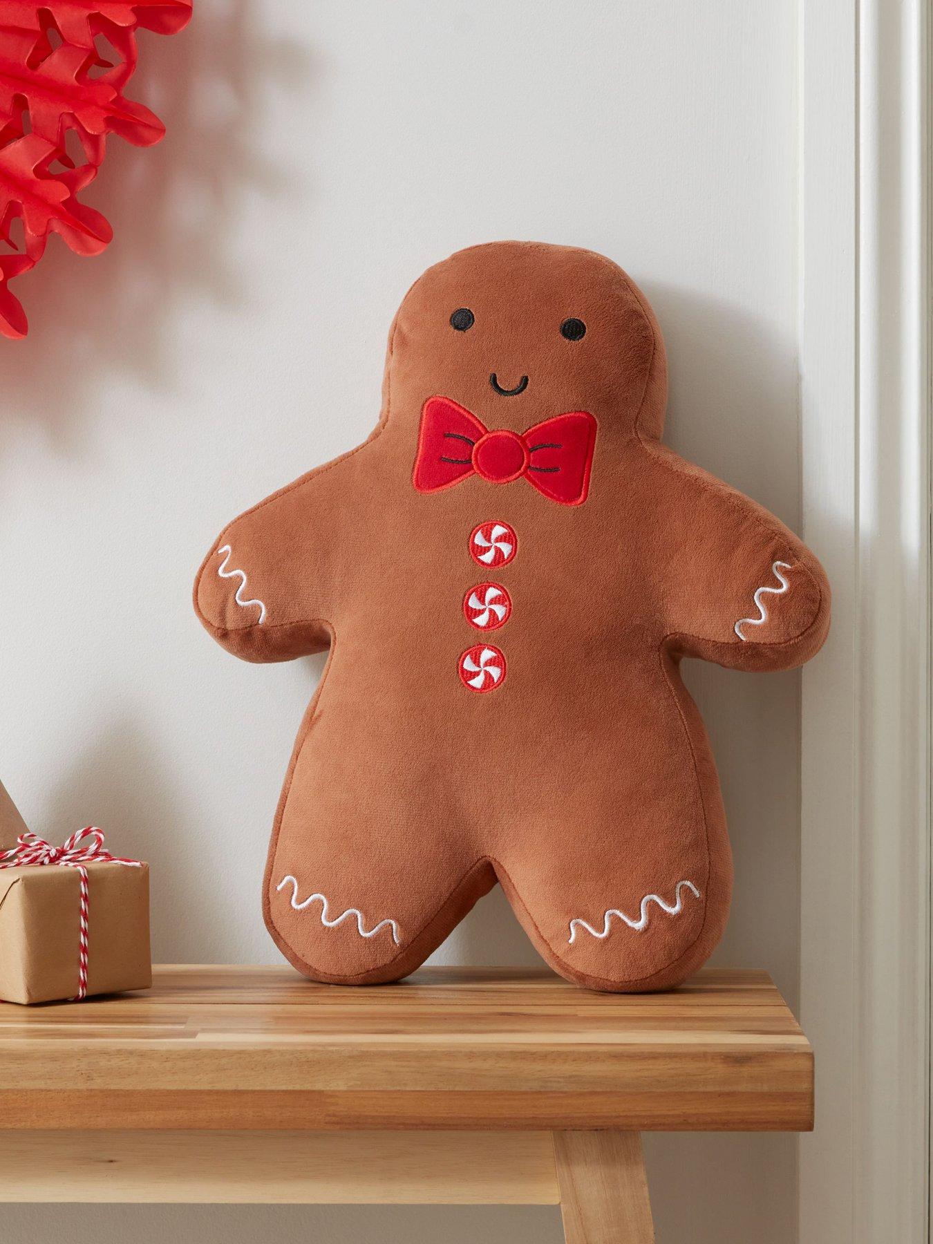Image 1 of 3 of Catherine Lansfield Christmas Gingerbread 3D Cushion
