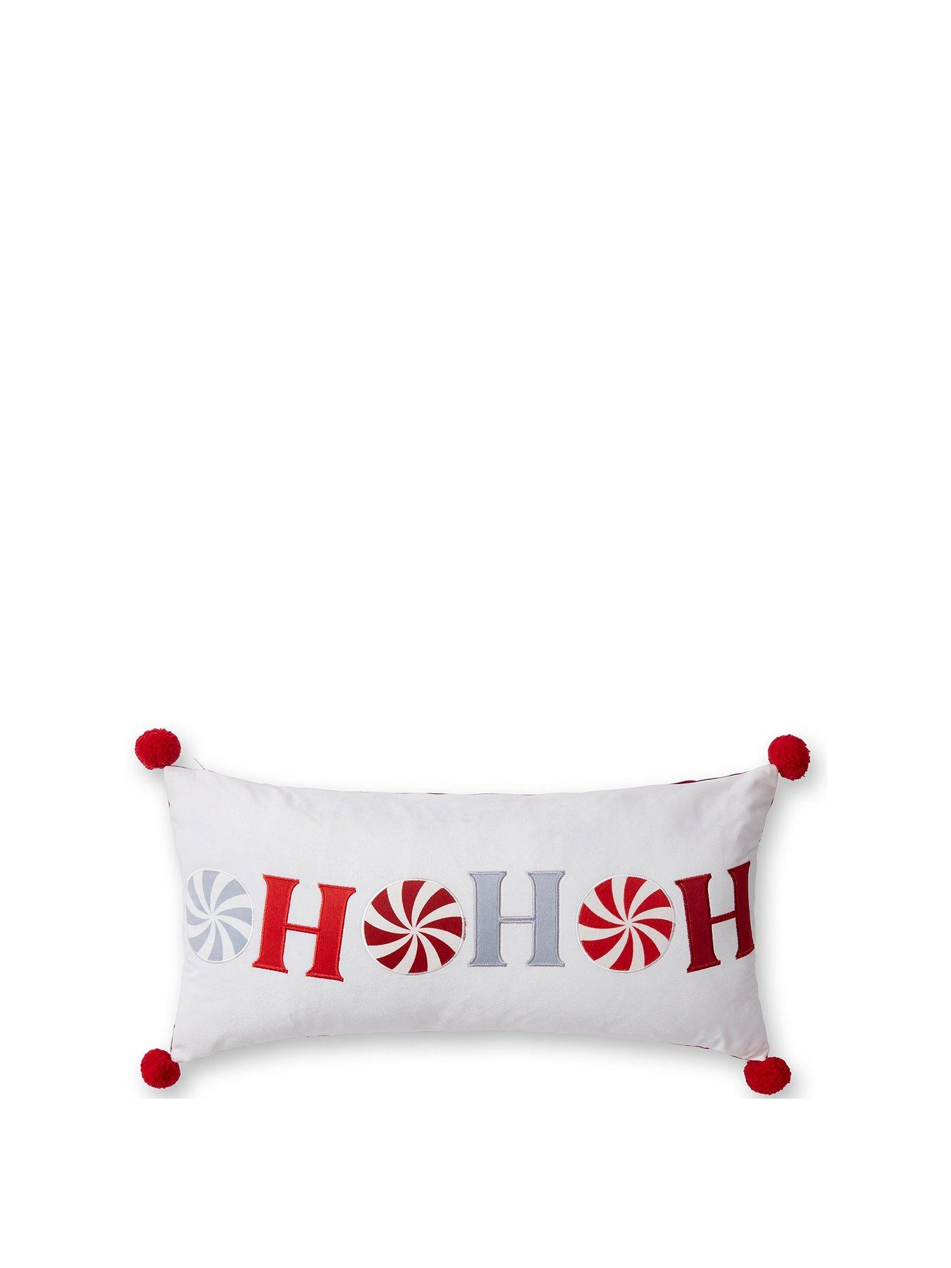 Image 2 of 3 of Catherine Lansfield Ho Ho Ho Filled Christmas Cushion- 30 X 60Cm