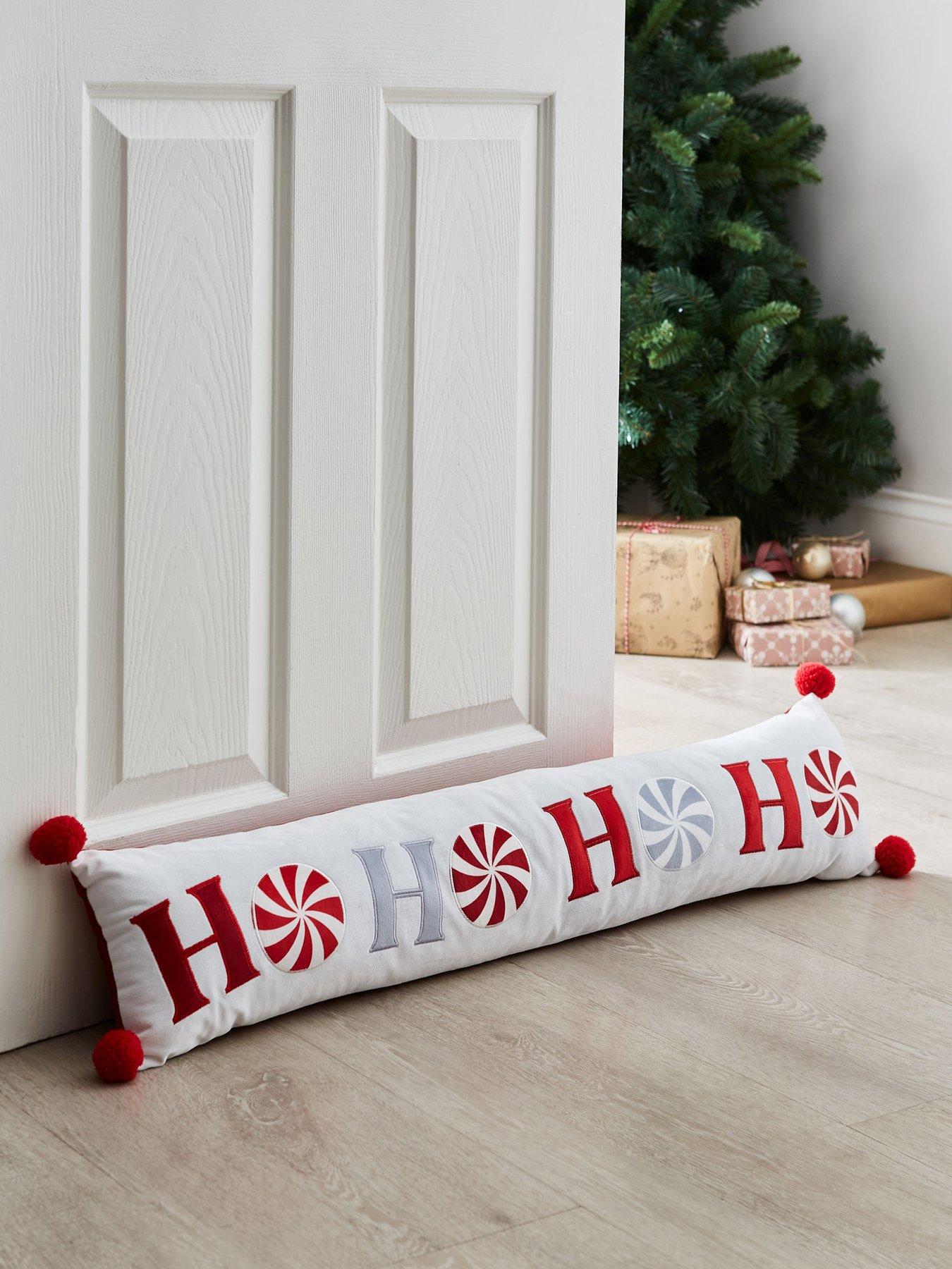 undefined Ho Ho Ho Draught Excluder - White/Red