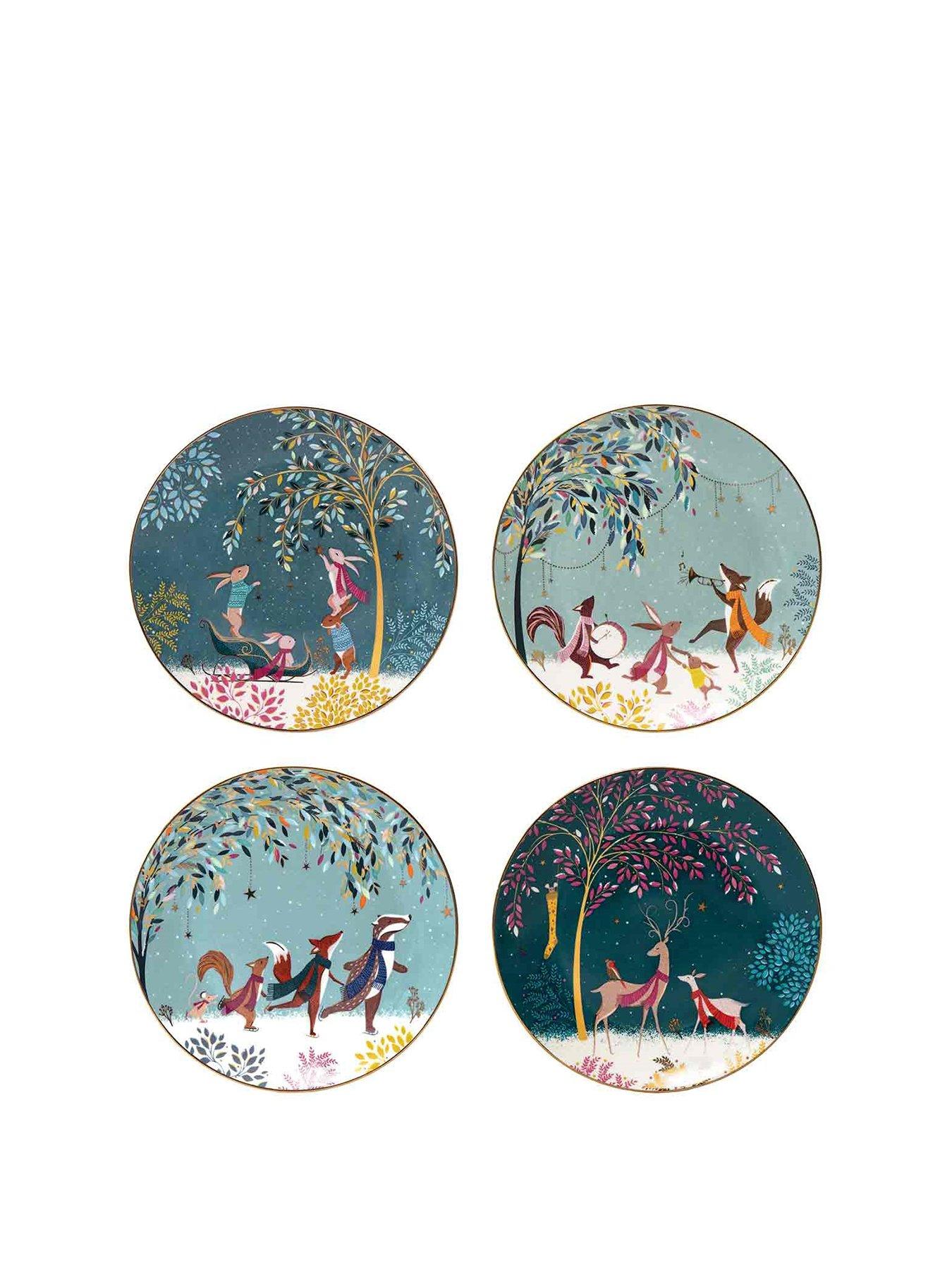 stillFront image of sara-miller-woodland-tales-set-of-4-cake-plates