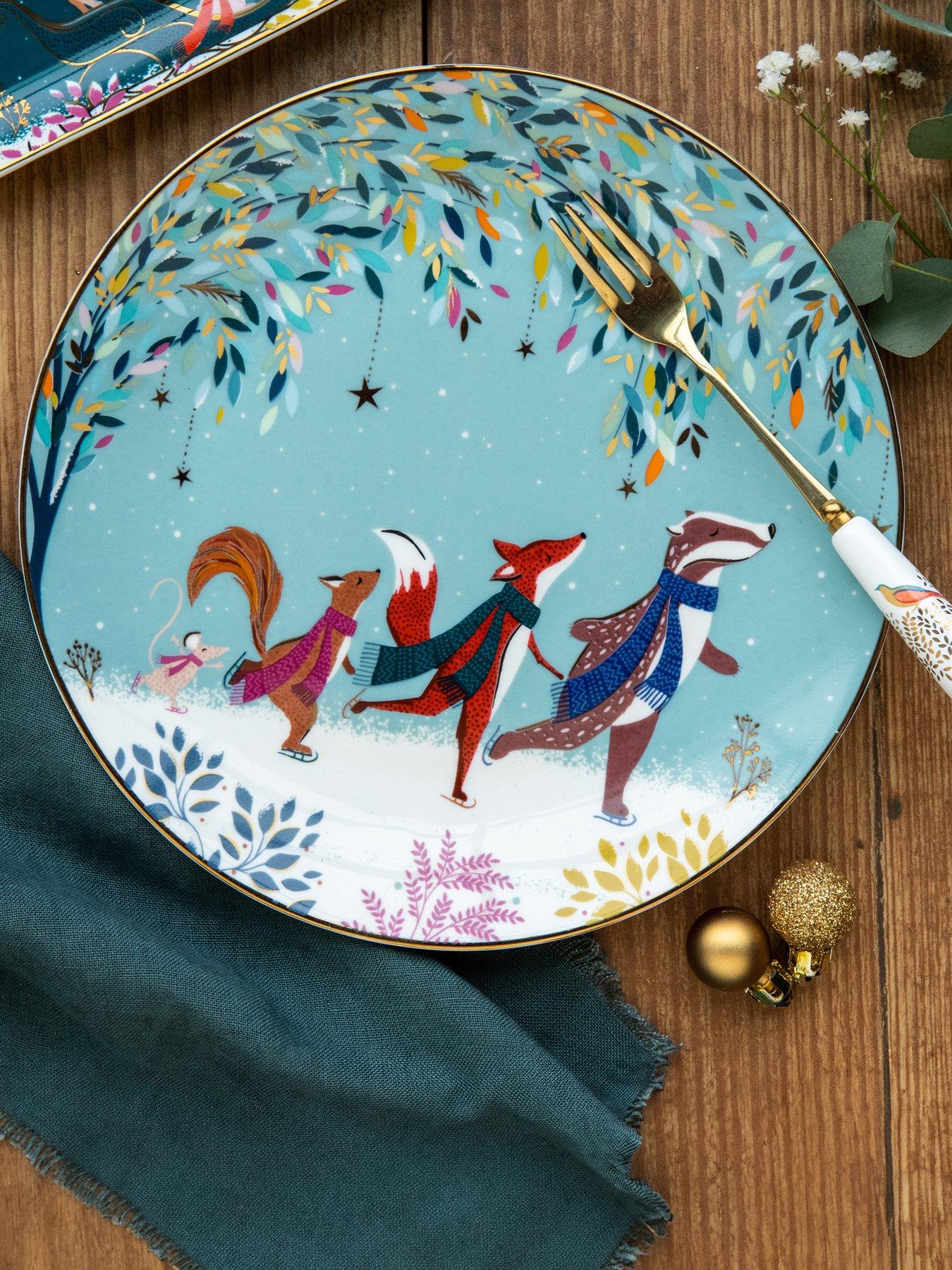  image of sara-miller-woodland-tales-set-of-4-cake-plates