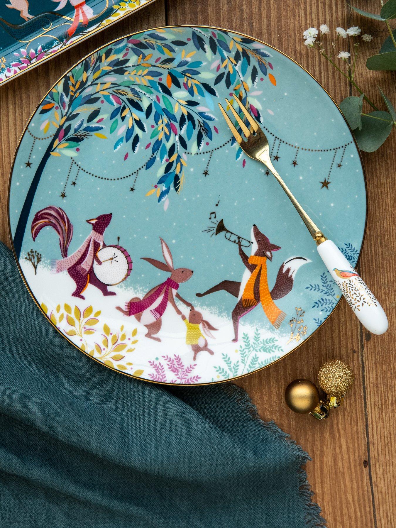  image of sara-miller-woodland-tales-set-of-4-cake-plates