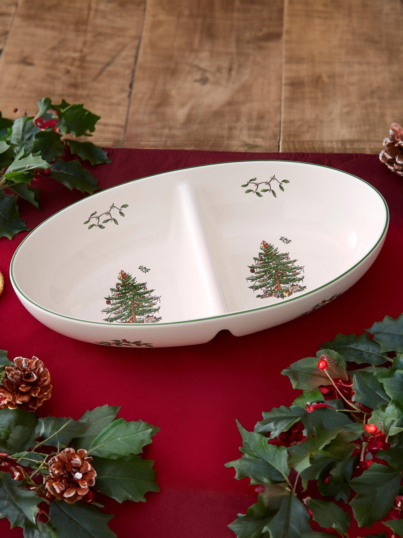 Image 1 of 4 of Spode Christmas Tree Divided Serving Platter