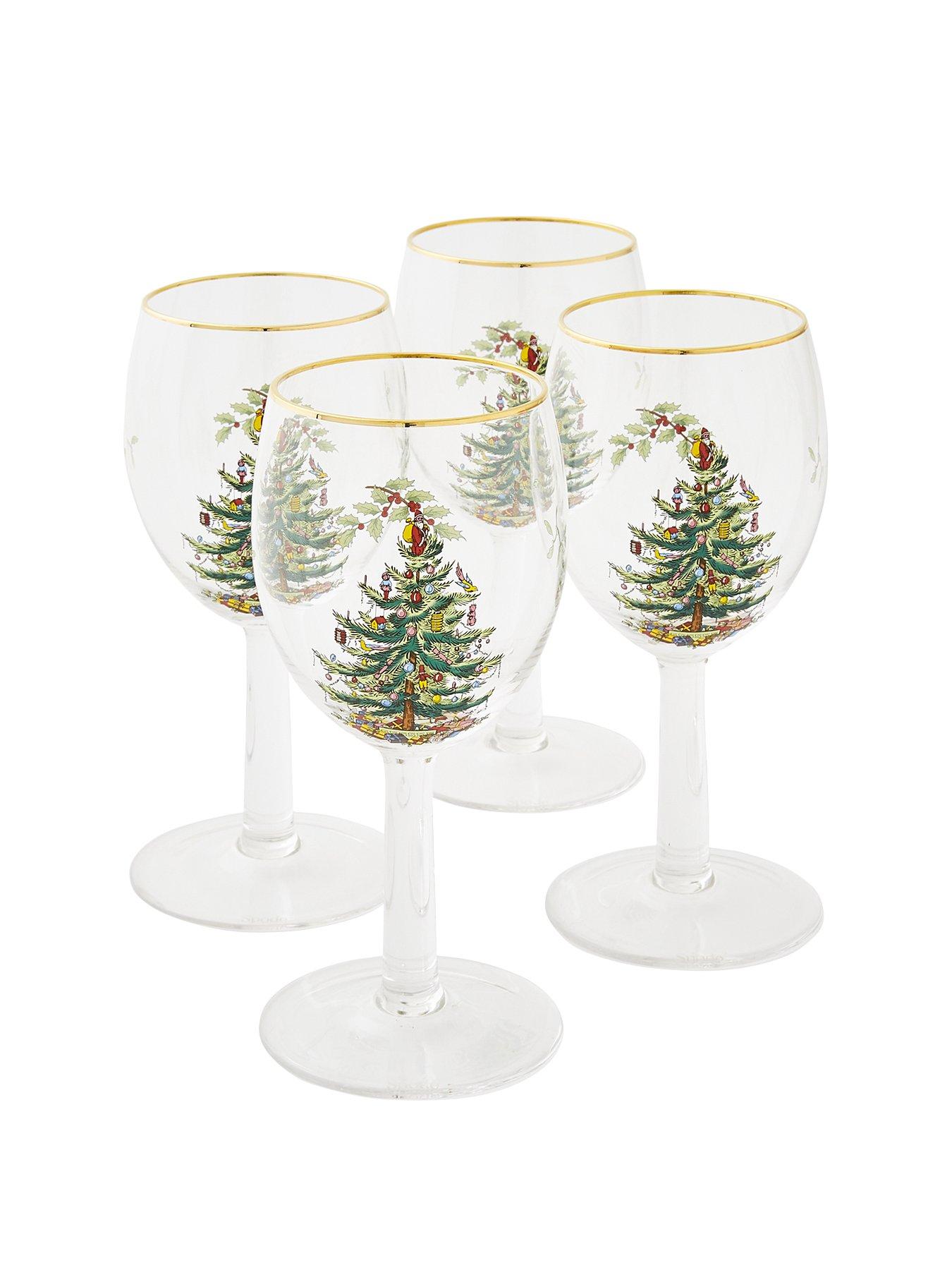 Image 2 of 5 of Spode Christmas Tree Wine Glasses - Set of  4