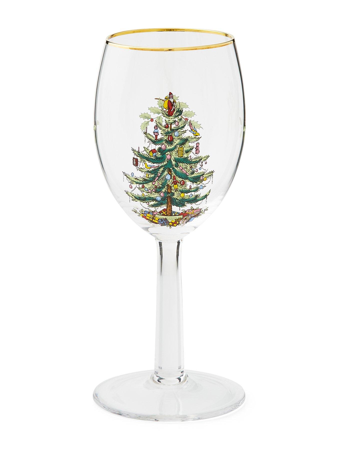 Image 3 of 5 of Spode Christmas Tree Wine Glasses - Set of  4