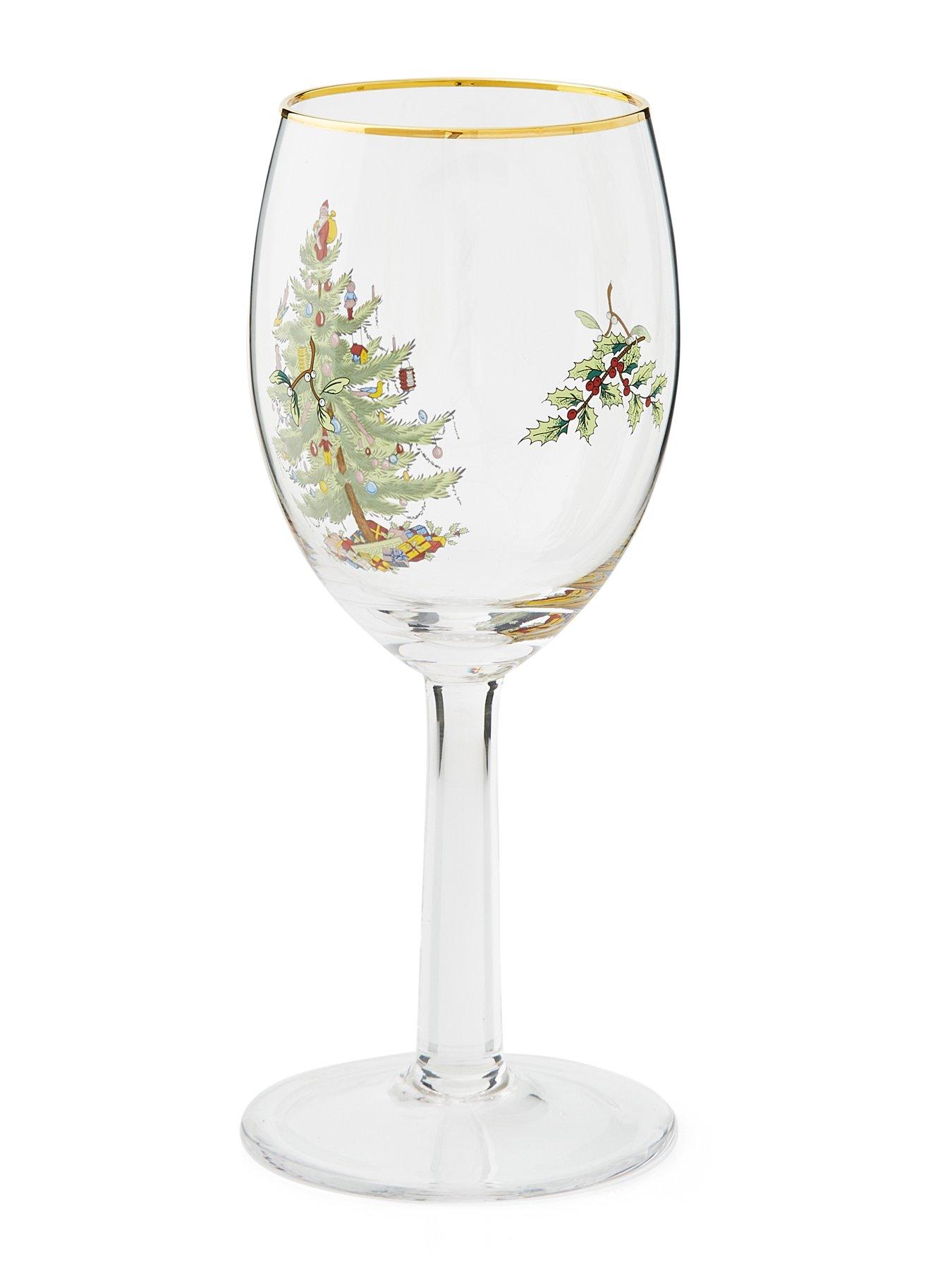 Image 4 of 5 of Spode Christmas Tree Wine Glasses - Set of  4