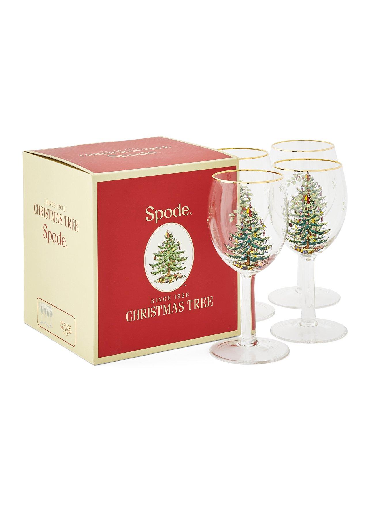 Image 5 of 5 of Spode Christmas Tree Wine Glasses - Set of  4