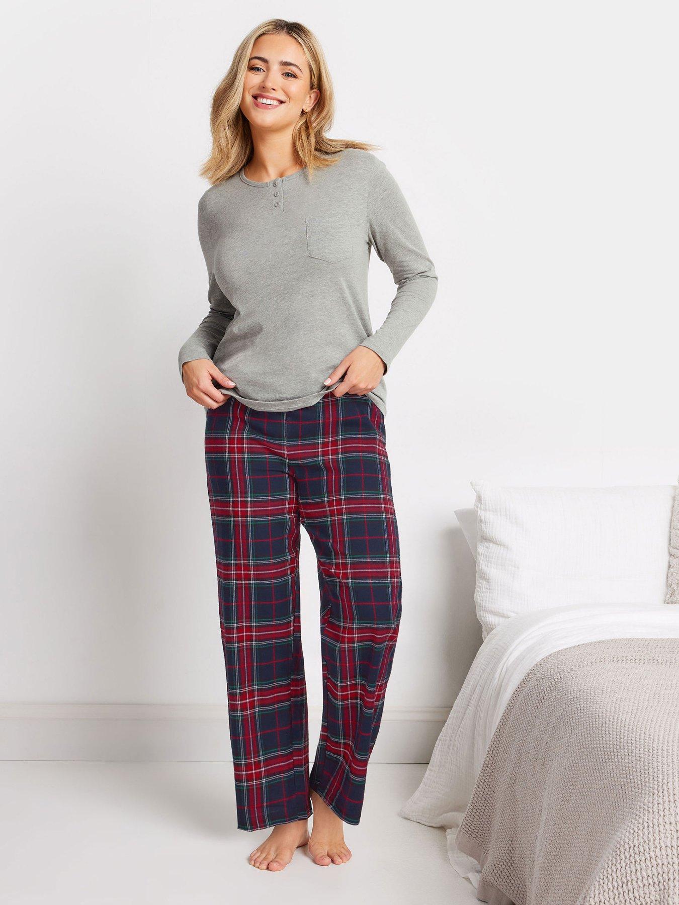 undefined Jersey Woven Pj Set - Grey