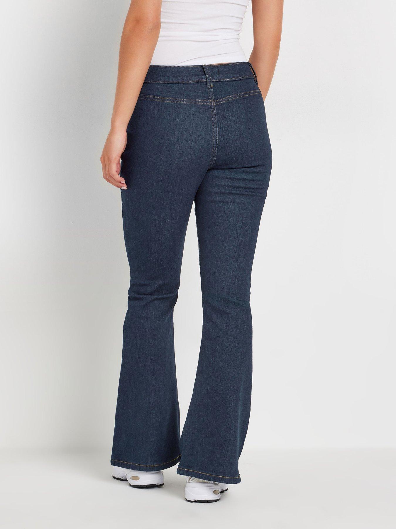  image of pixiegirl-petite-patch-pocket-kick-flare-jean-blue