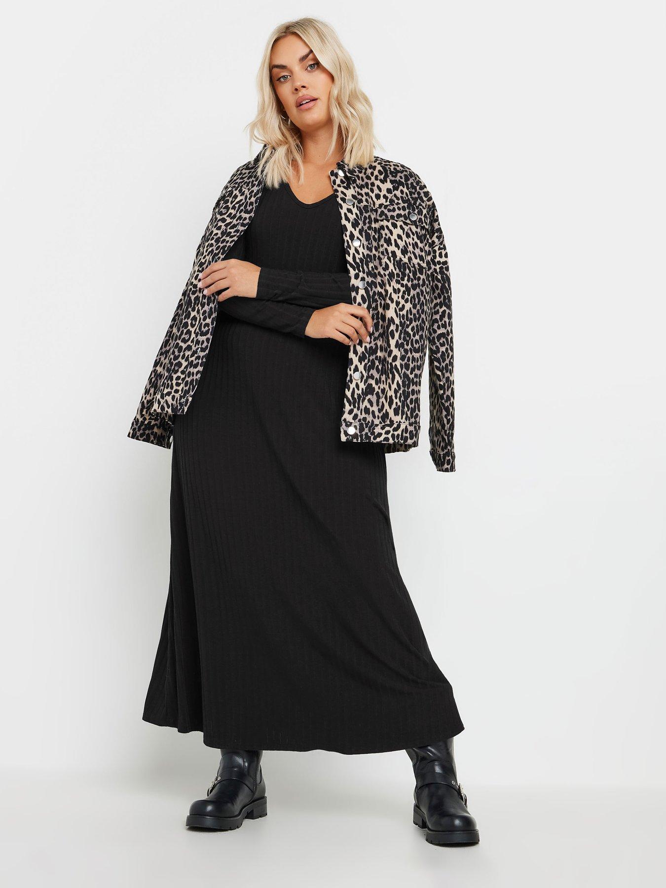 Image 3 of 4 of Yours Curve Scuba Square Neck Pinafore Dress - Black