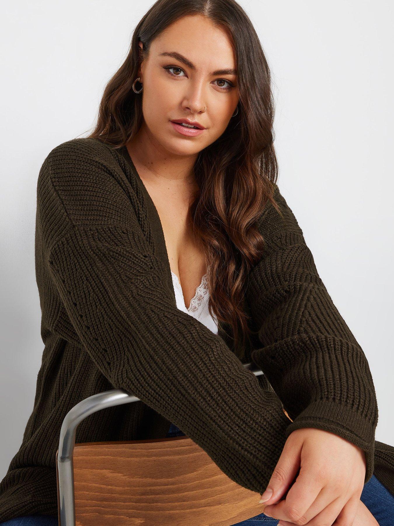 Image 4 of 4 of Yours Curve Maxi Cardigan - Brown