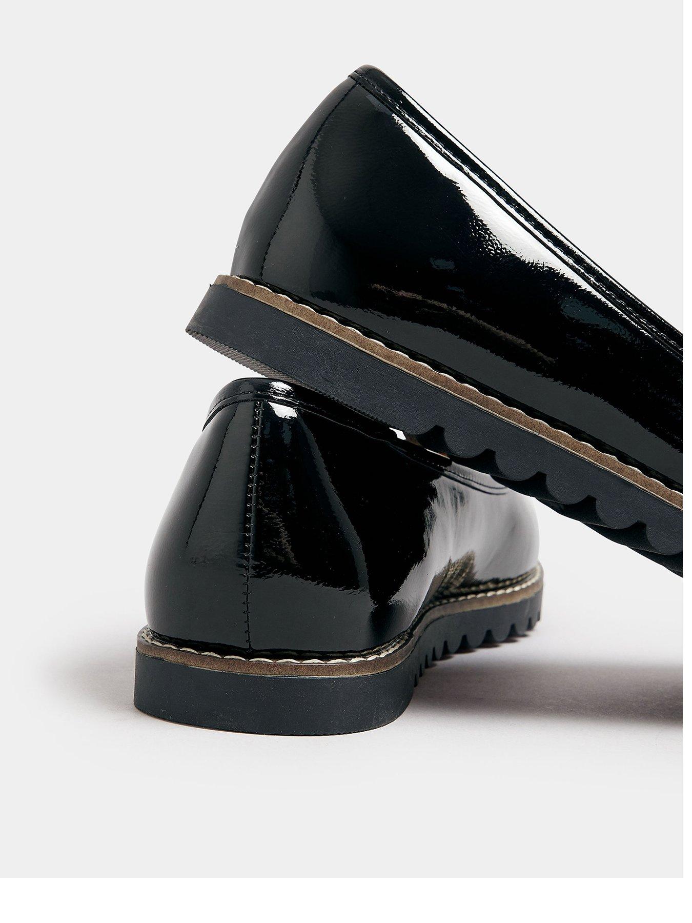  image of yours-extra-wide-fit-patent-ballet-pumps-black