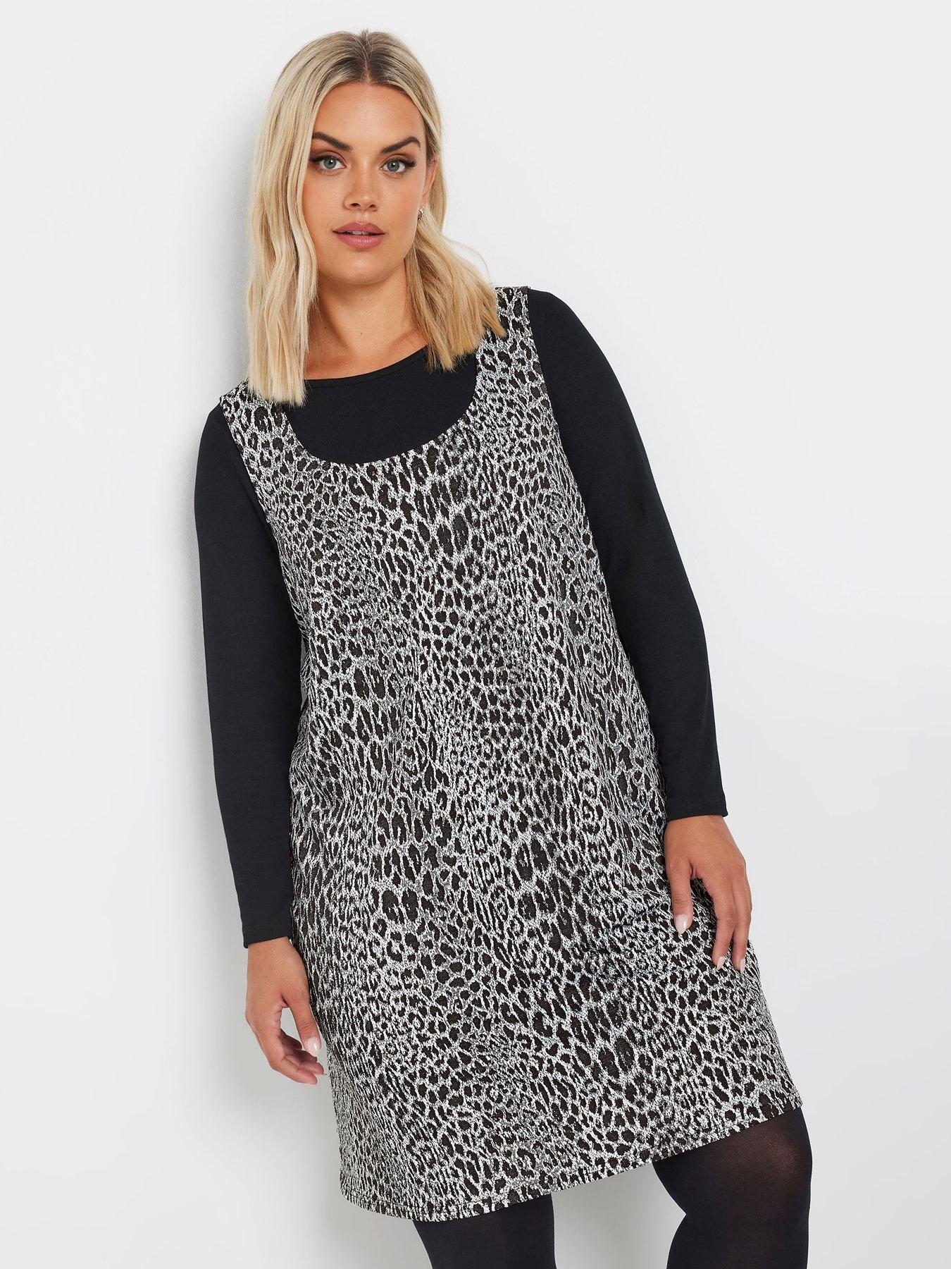 undefined Curve A-line Pinafore Dress - Grey