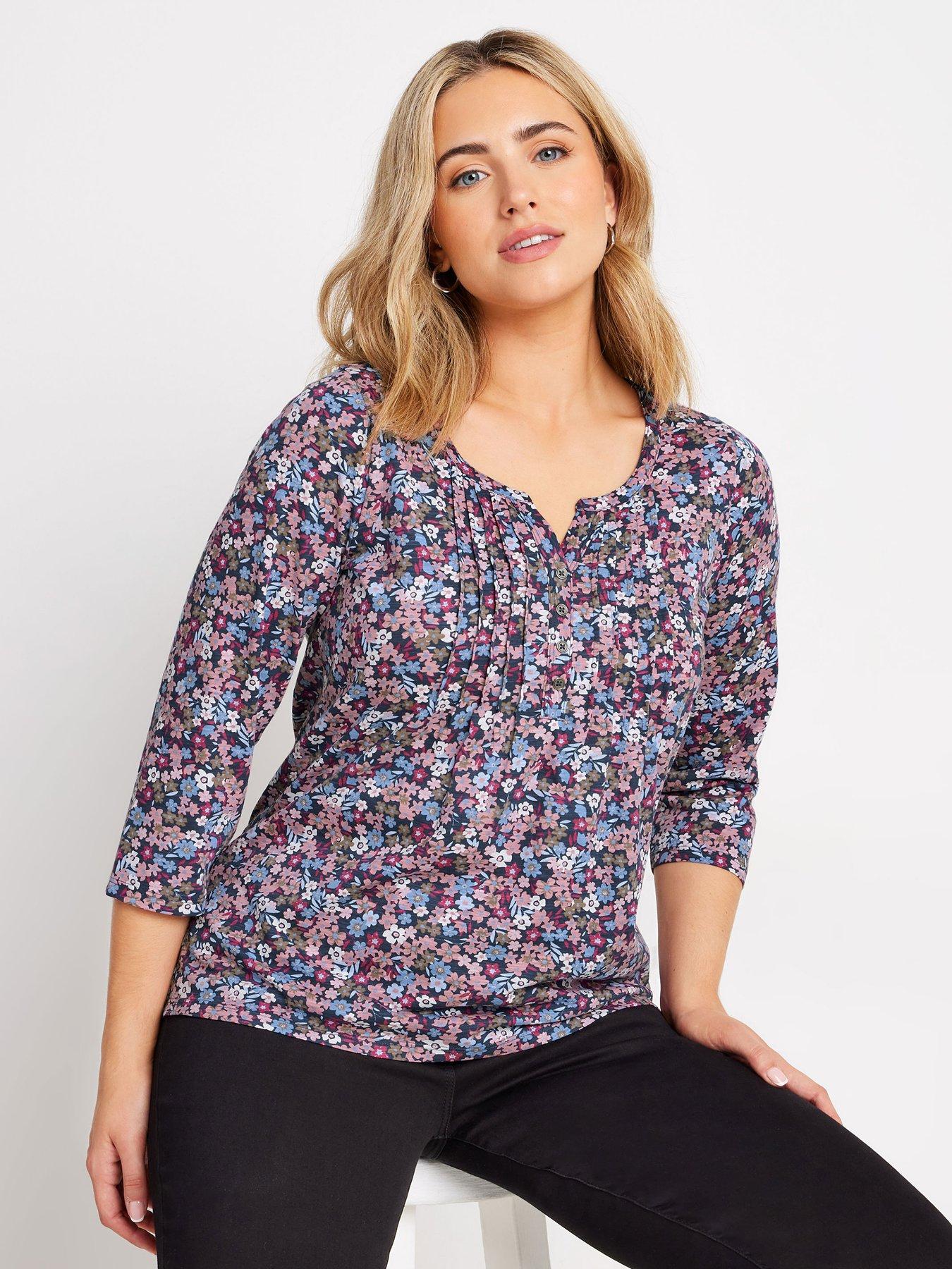  image of mco-34-sleeve-cotton-henley-top-blue