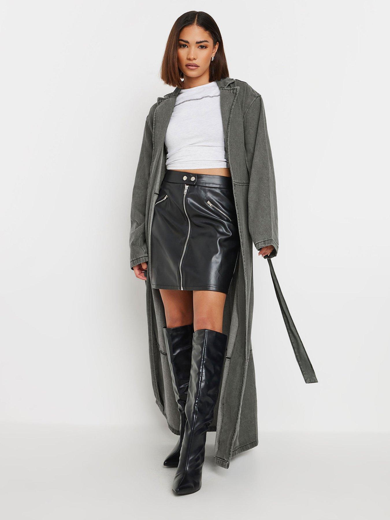 undefined Petite Denim Trench Coat