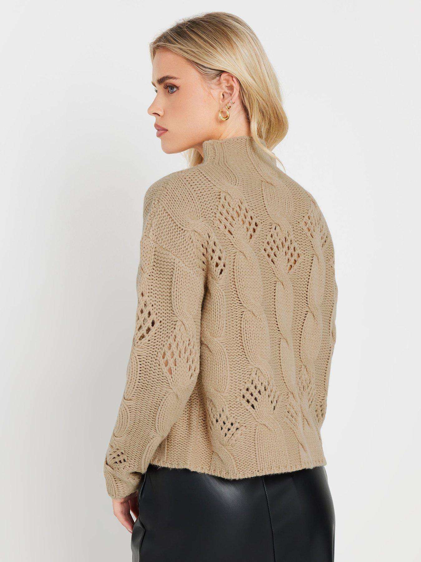 Image 2 of 4 of PixieGirl Petite Cable Knit Jumper - Beige