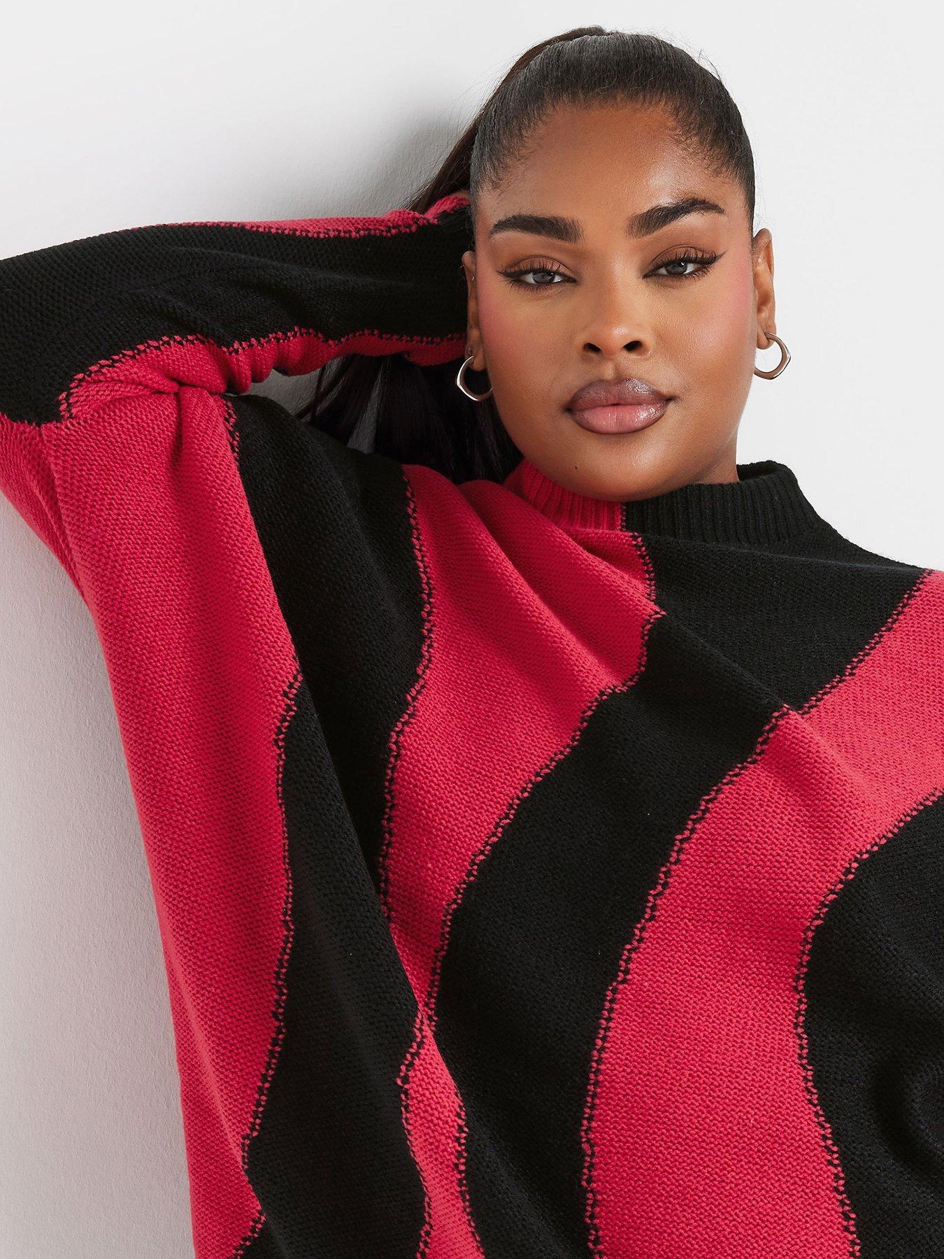Image 4 of 4 of Yours Curve Oversized Colourblock Swirl Jumper