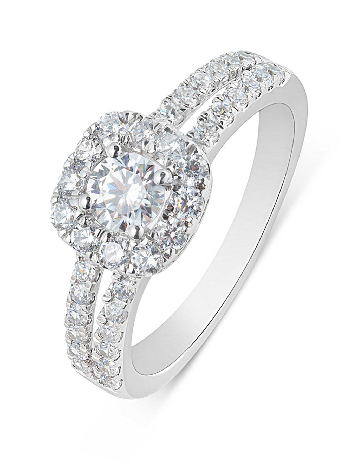 Love DIAMOND 1Ct Diamond Solitaire Halo Ring G VS+ Lab Grown