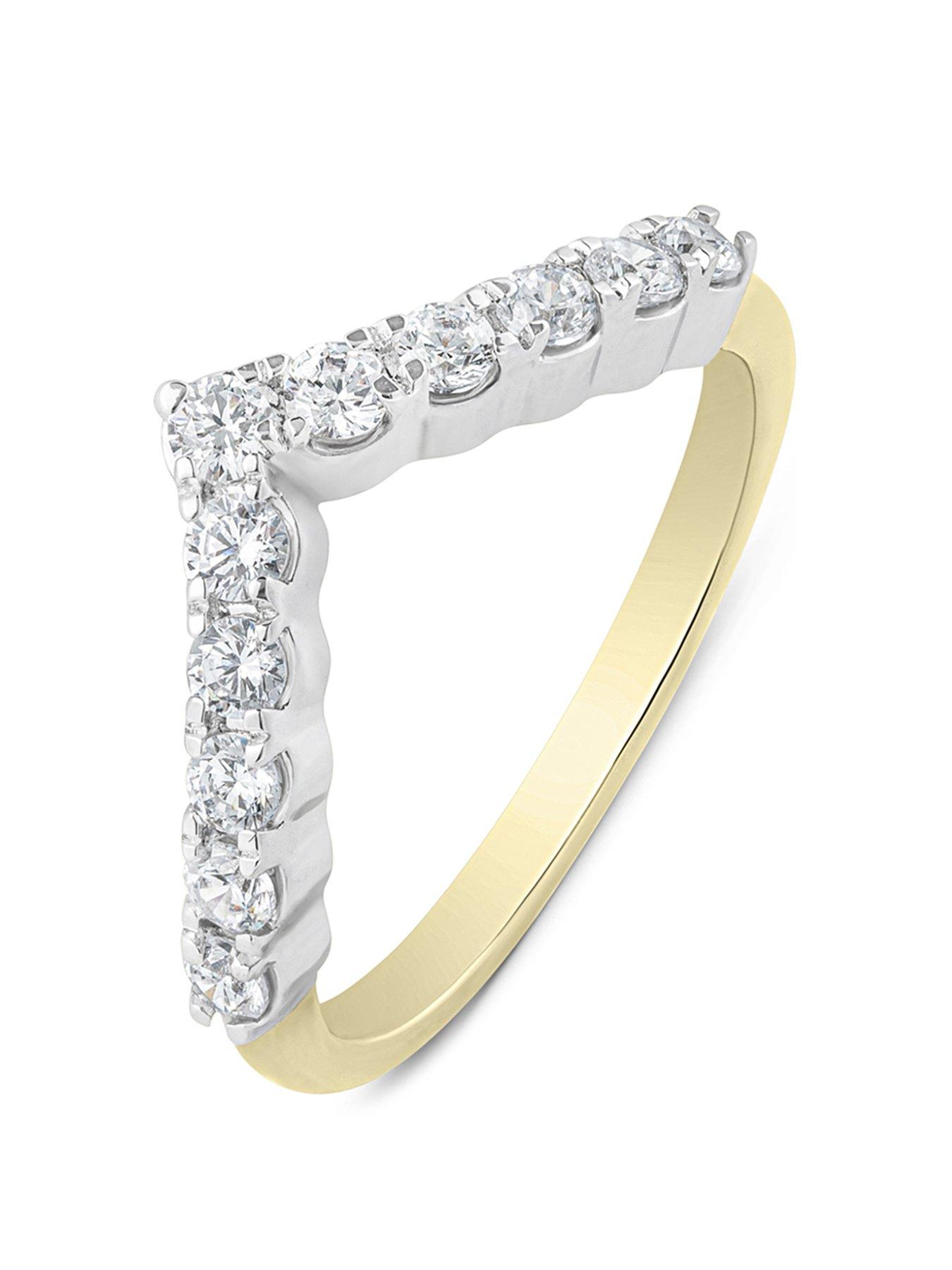 Image 1 of 5 of Love DIAMOND Diamond Clawset Wishbone Ring G VS+ Lab Grown