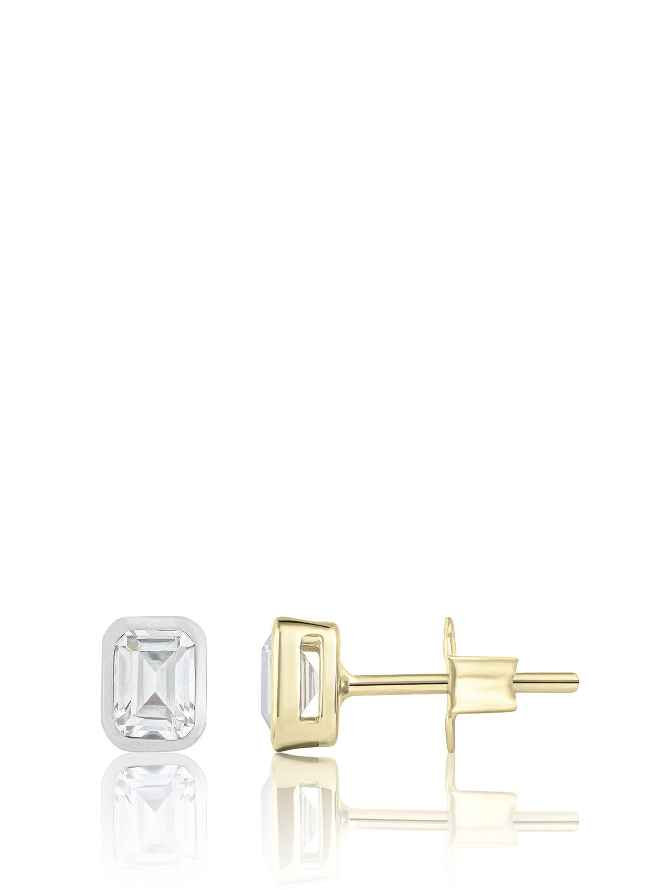 Image 1 of 6 of Love DIAMOND Diamond Emerald Cut Shaped Earrings G VS+ Lab Grown