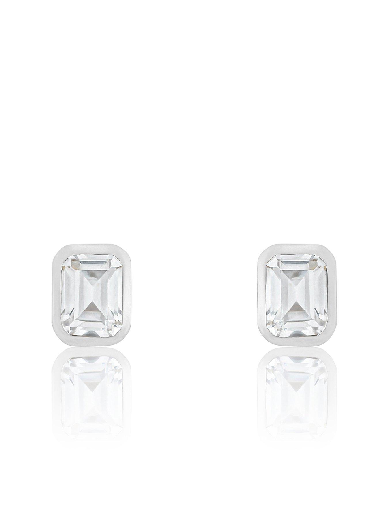 Image 3 of 6 of Love DIAMOND Diamond Emerald Cut Shaped Earrings G VS+ Lab Grown