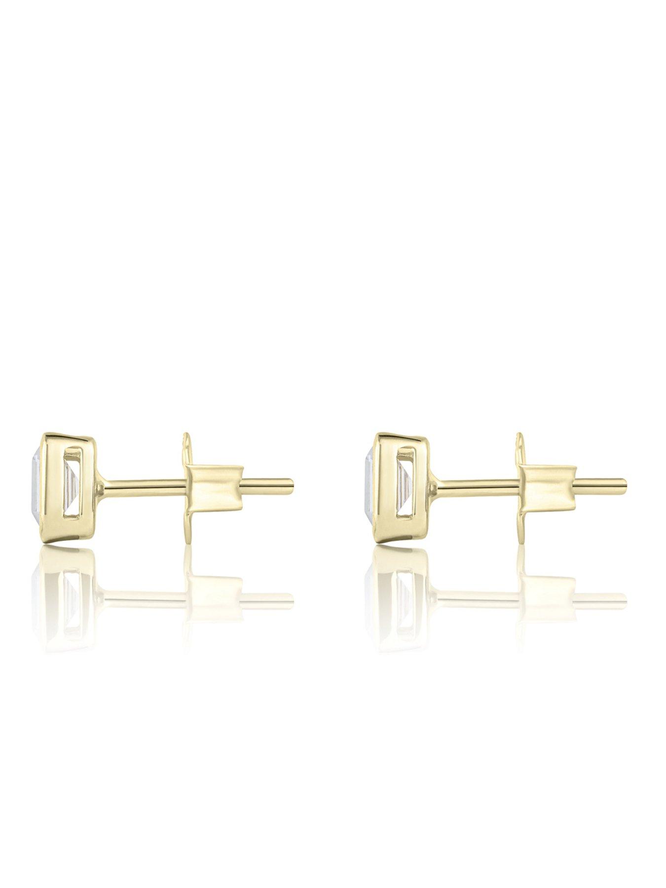 Image 4 of 6 of Love DIAMOND Diamond Emerald Cut Shaped Earrings G VS+ Lab Grown