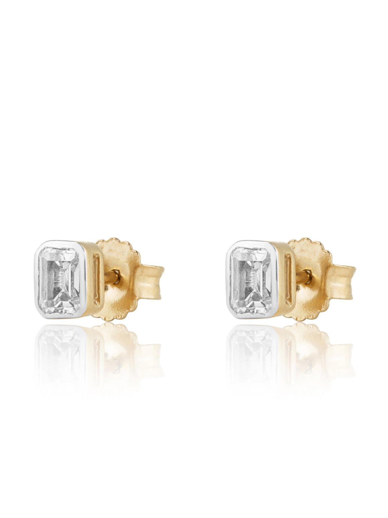 Image 6 of 6 of Love DIAMOND Diamond Emerald Cut Shaped Earrings G VS+ Lab Grown