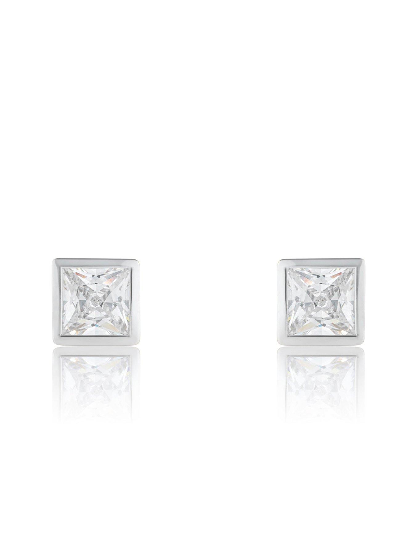 Image 3 of 6 of Love DIAMOND Diamond Princess Cut Shaped Earrings Studs G VS+ Lab Grown