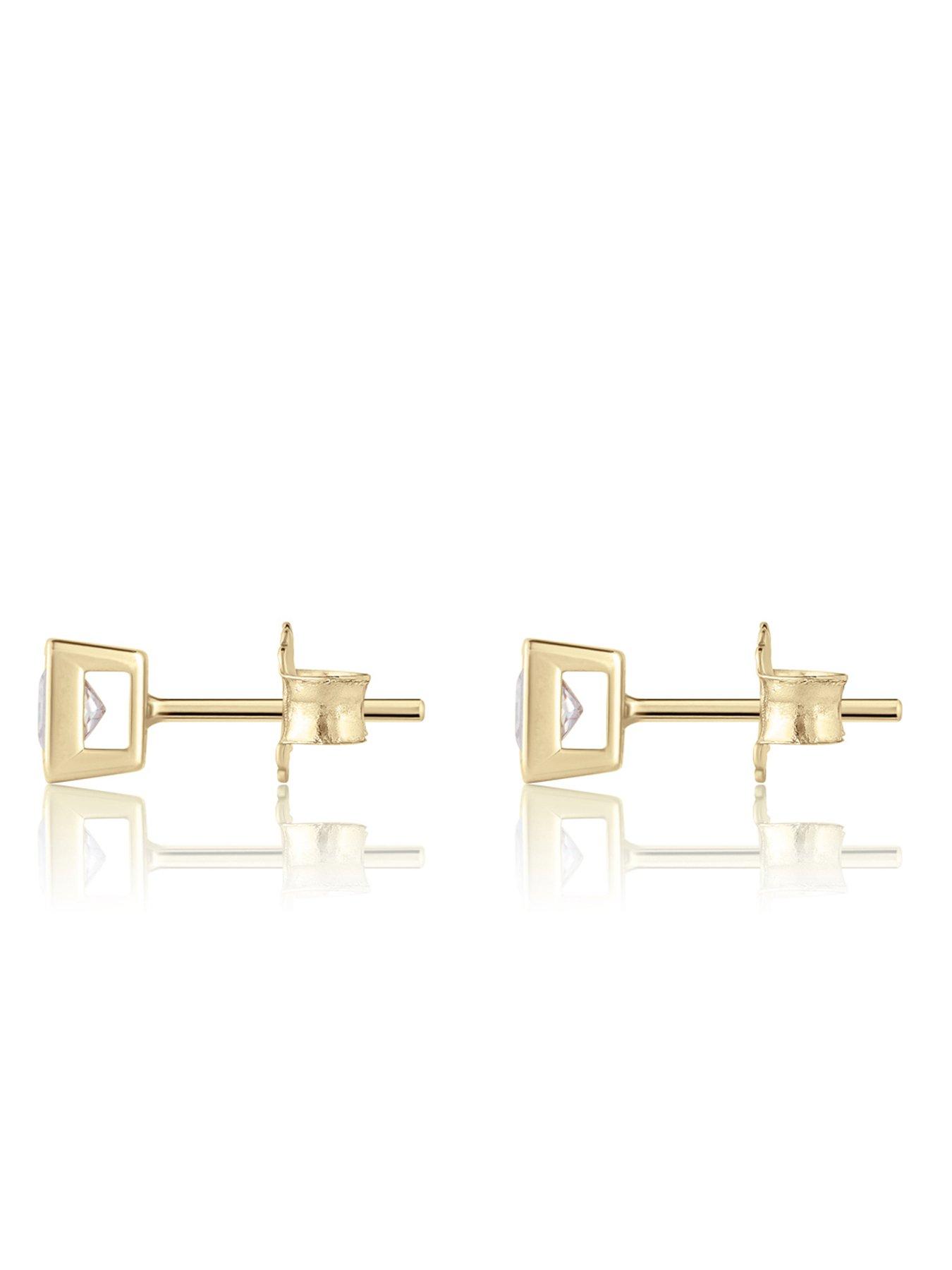 Image 4 of 6 of Love DIAMOND Diamond Princess Cut Shaped Earrings Studs G VS+ Lab Grown